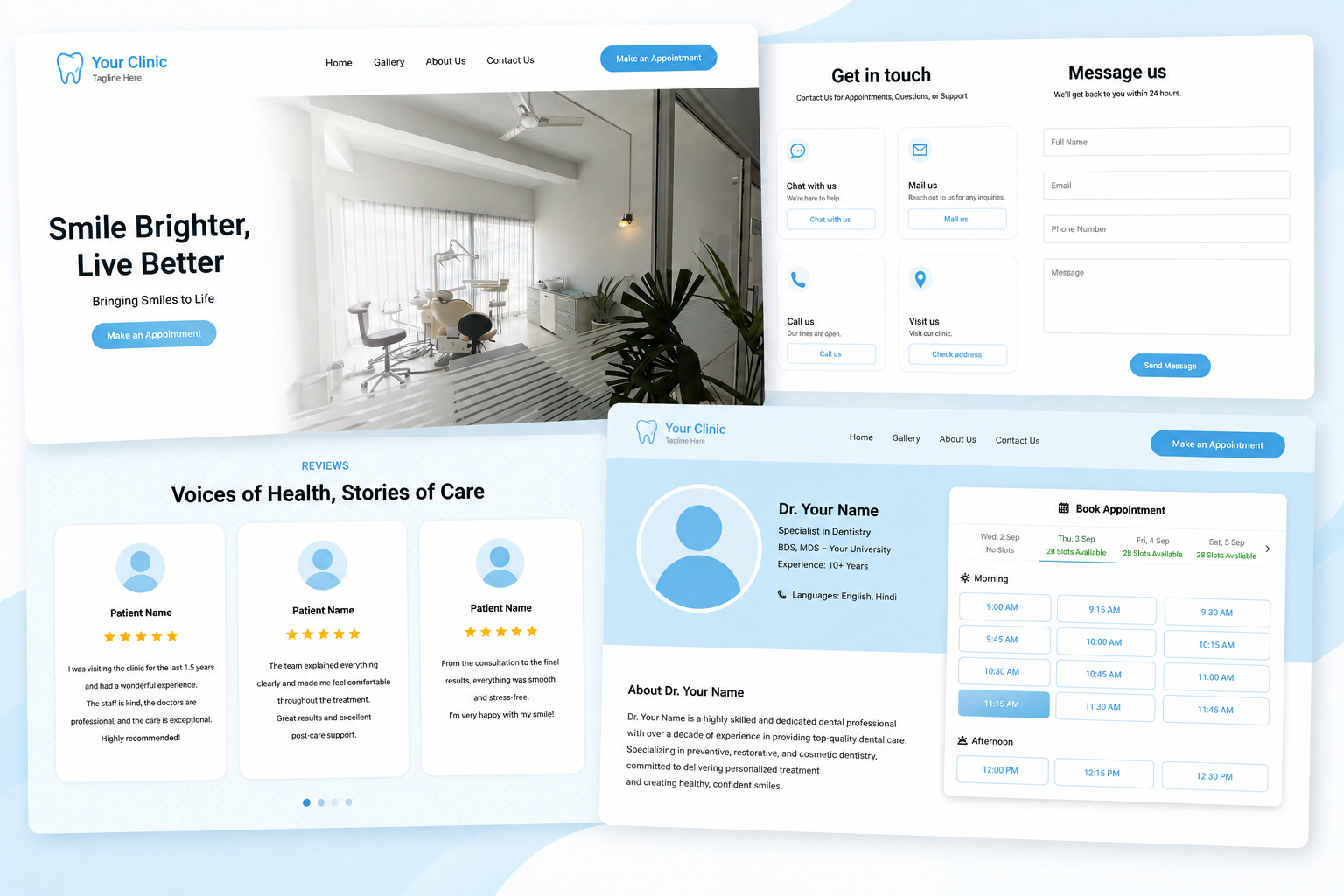 BrightSmile doctor website template preview