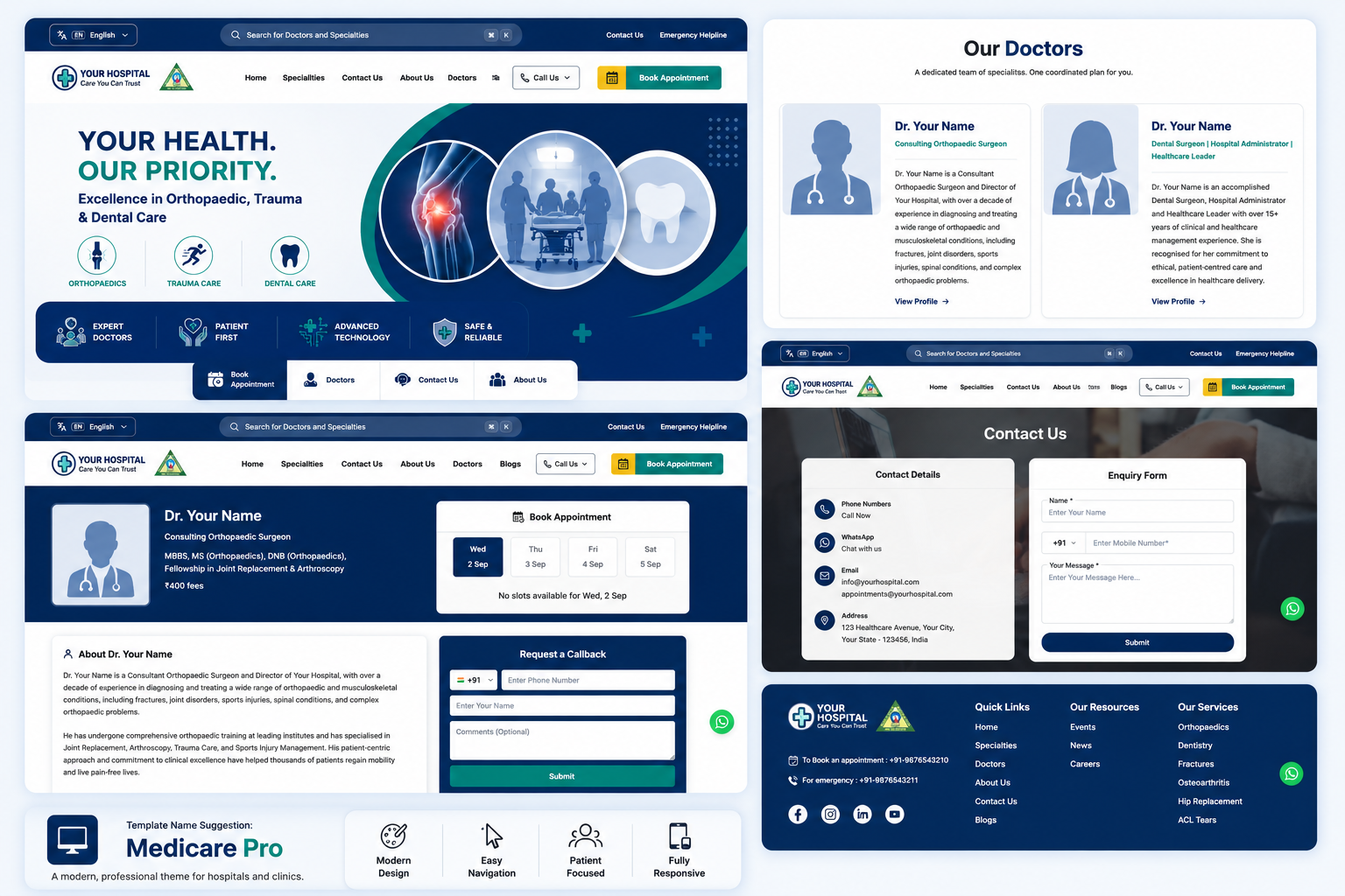 Medicare Pro doctor website template preview