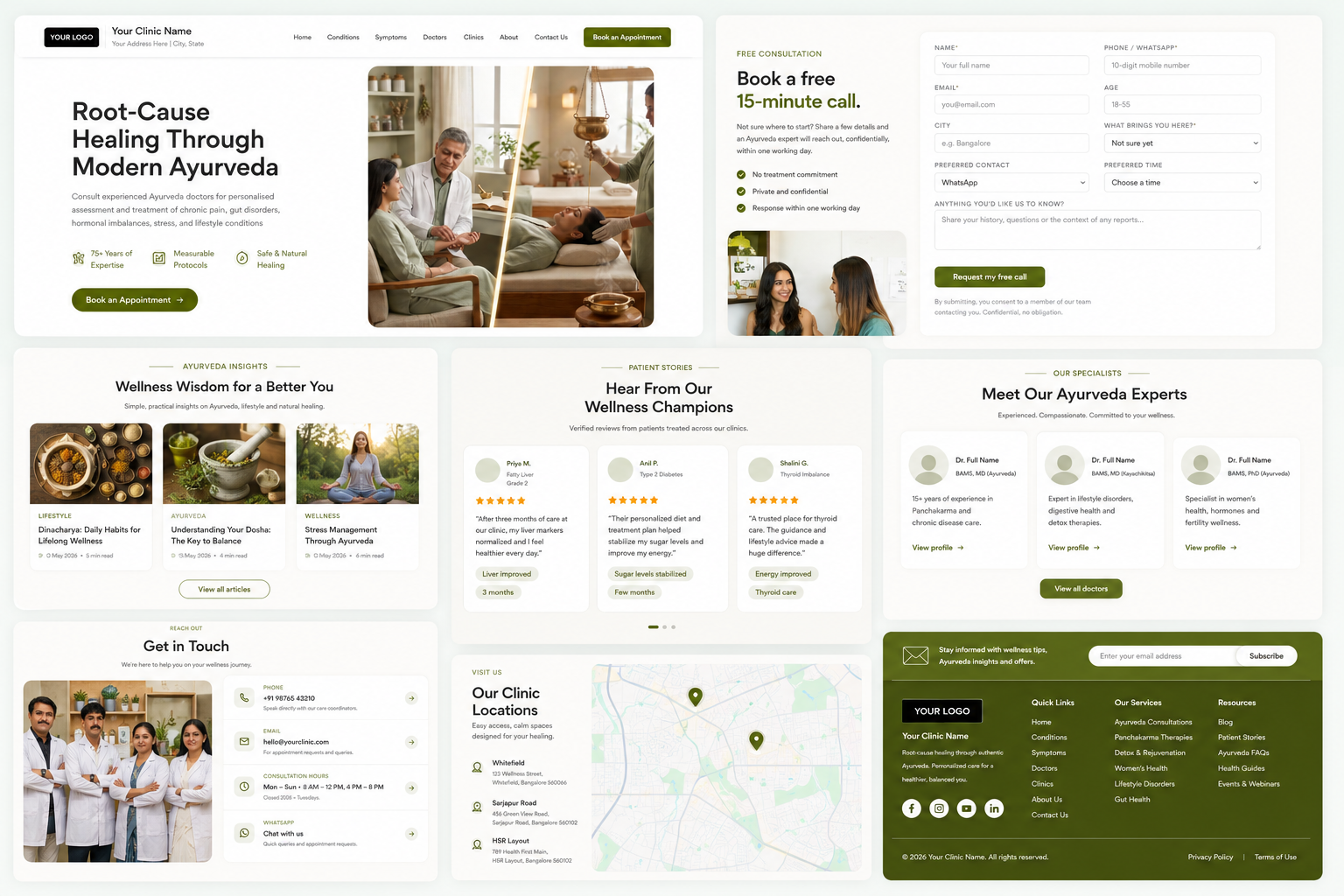 RootCare doctor website template preview