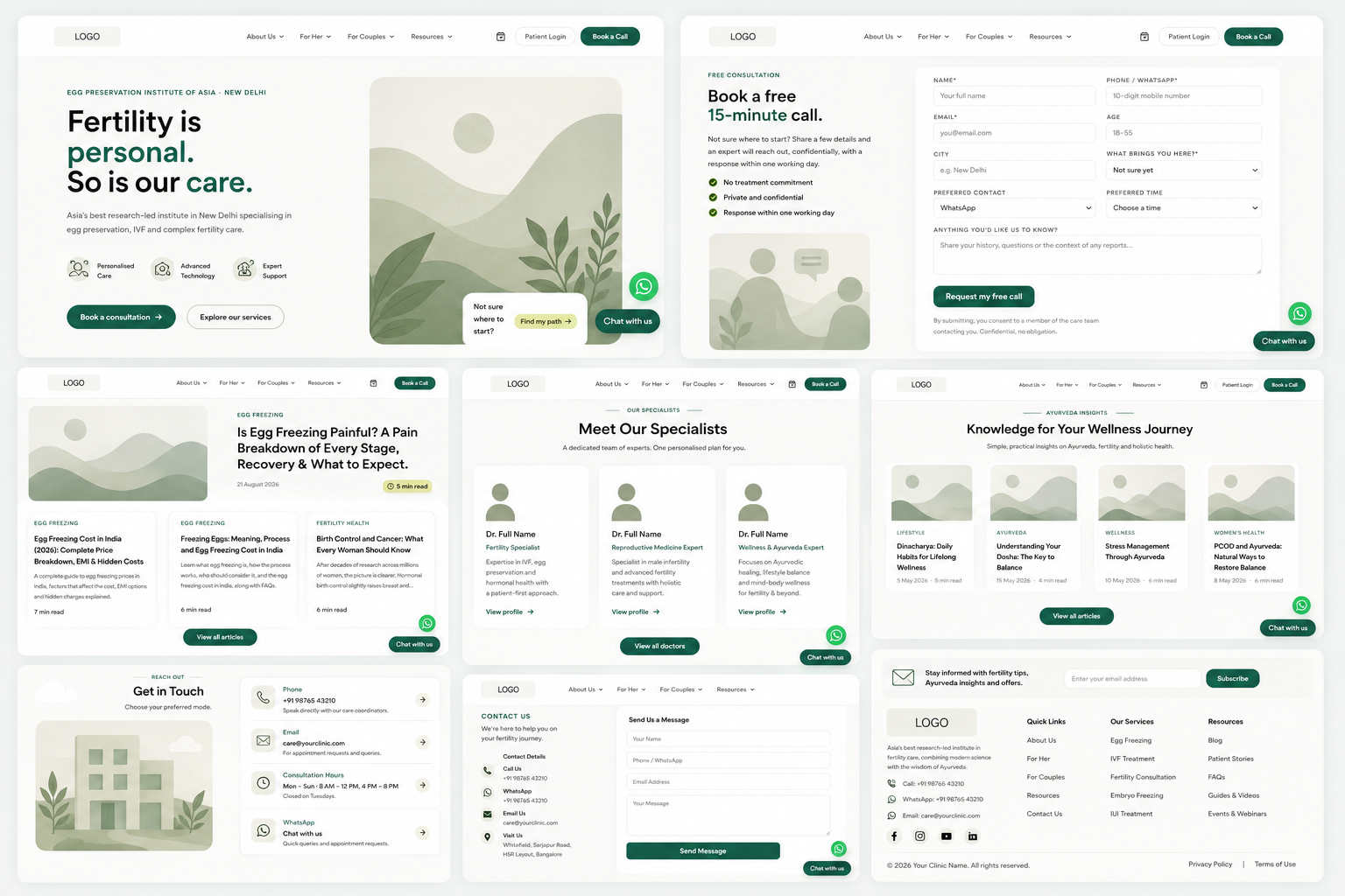 Serene doctor website template preview